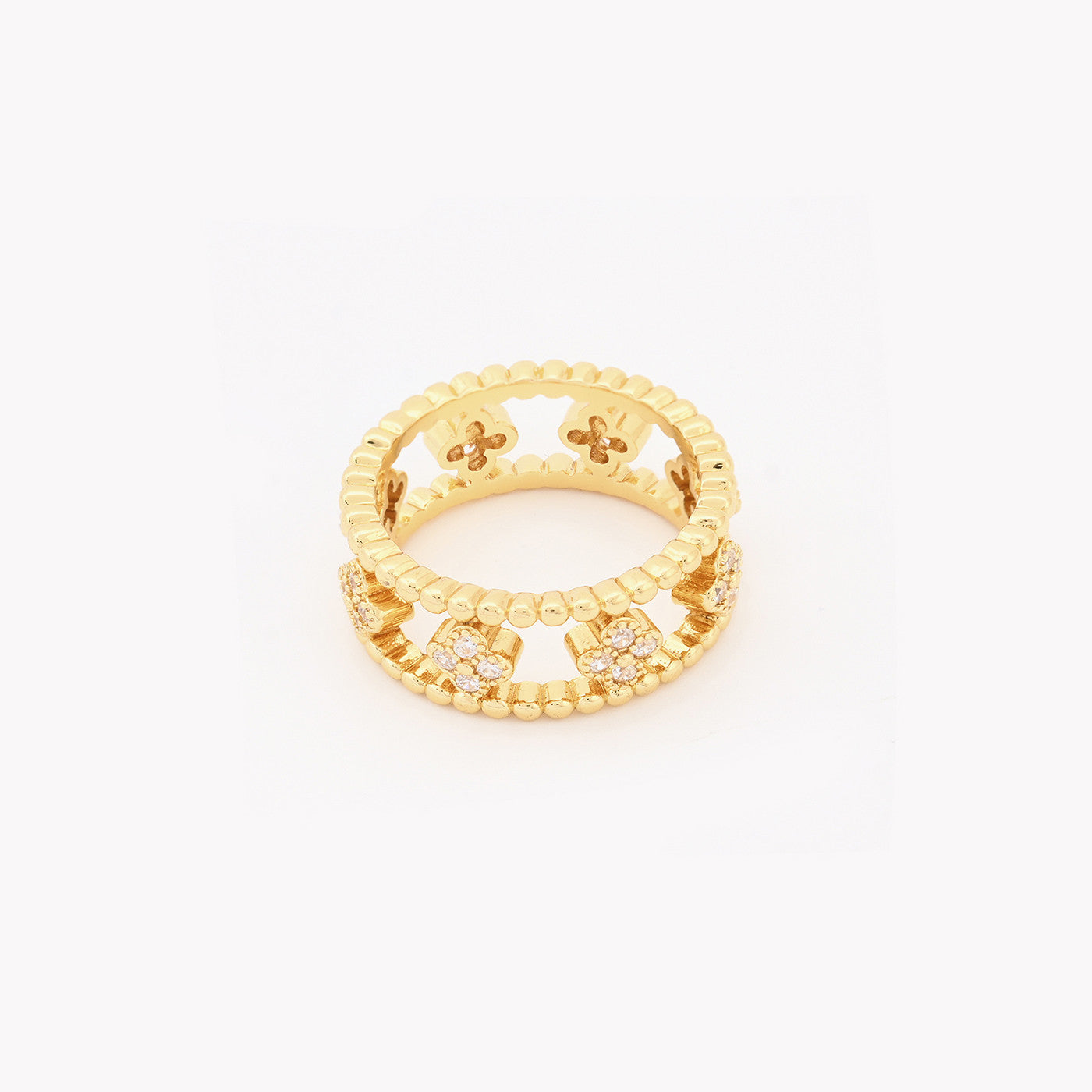 Anel Van com Zircônias Regulável