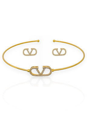 Conjunto Valentino Cravejado em Zircônias