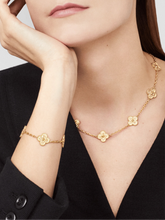 Conjunto Colar, Pulseira & Brinco Van de Trevos Cravejados