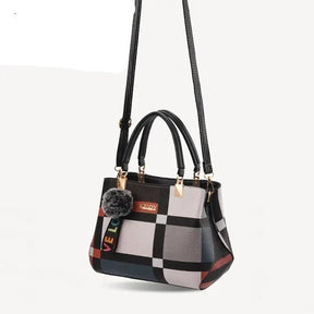Bolsa feminina de ombro xadrez