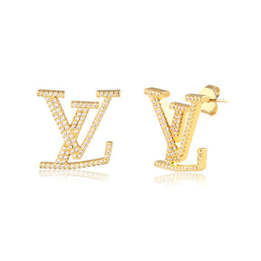 Brinco Inspiração LV Cravejado