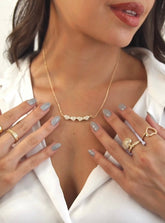 Colar Trevo e Coração Banhado a Ouro 18k