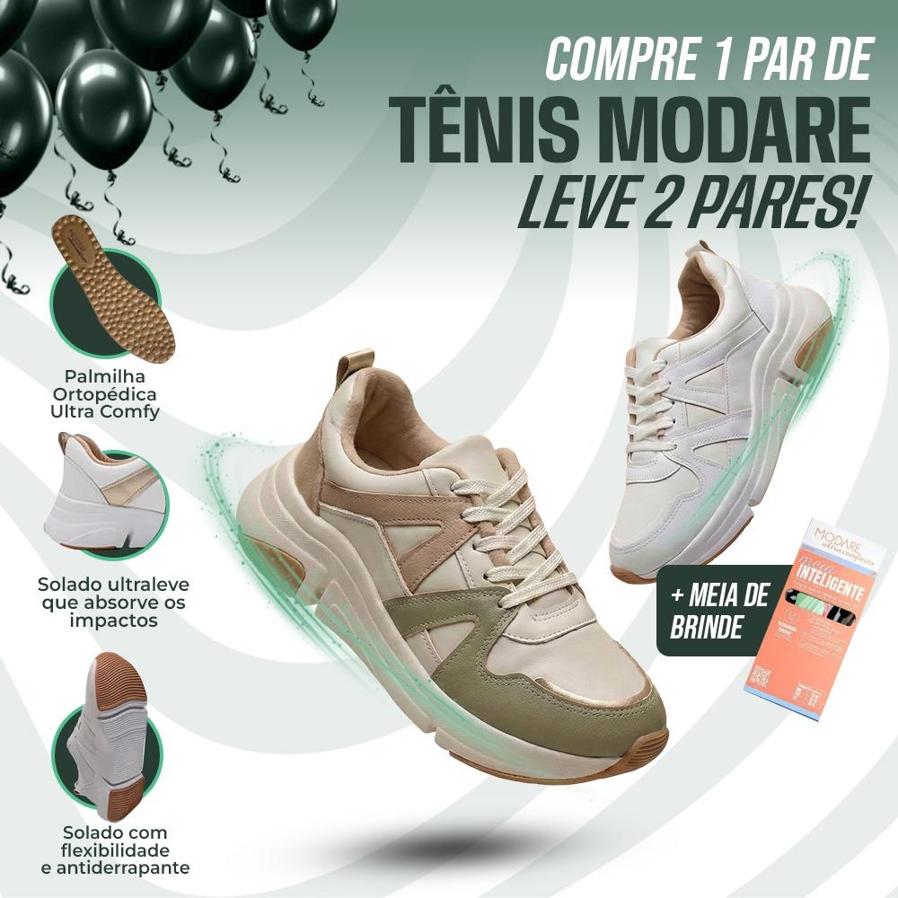 Compre 1 Leve 2 Tênis Ortopédico Modare + Meia Inteligente - [PROMO MODARE]