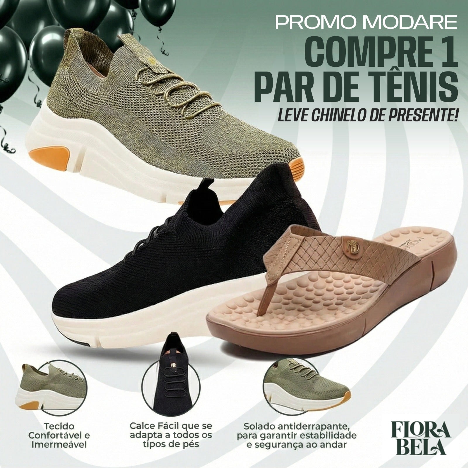 Tênis Ortopédico + Chinelo Massageador [PROMO MODARE]